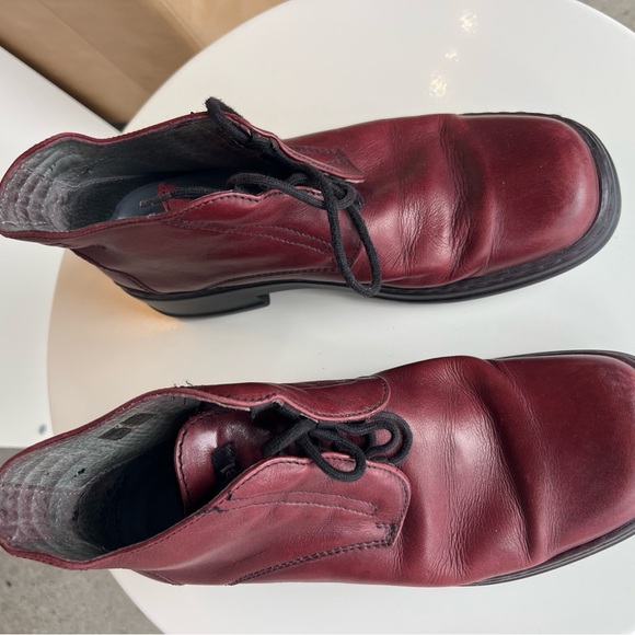 Josef Seibel Women’s Leather Ankle Boots Burgundy Red Size 40 Comfort Shoes - Picture 3 of 3